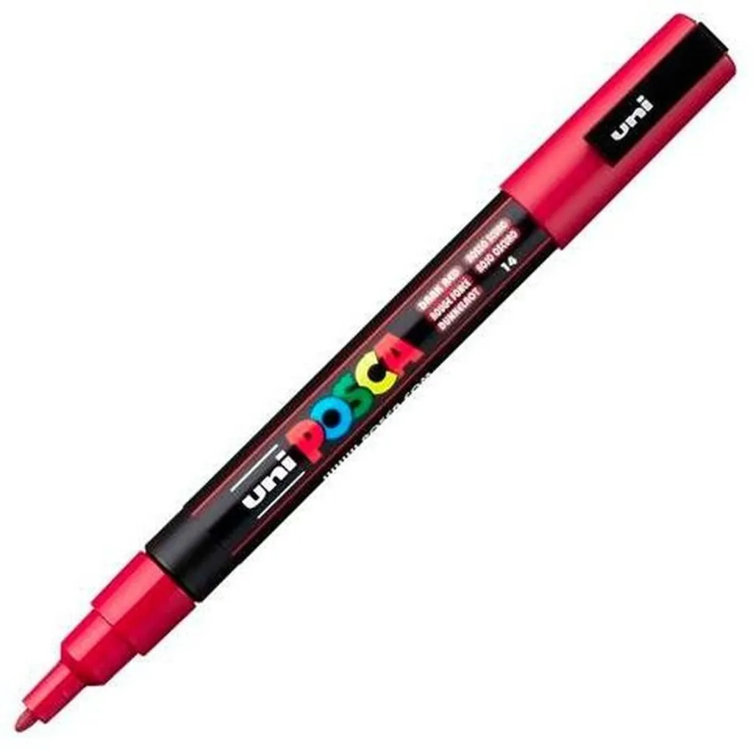 Posca PC-3M Fine Tip Verfstiften - Donkerrood 6 Stuks