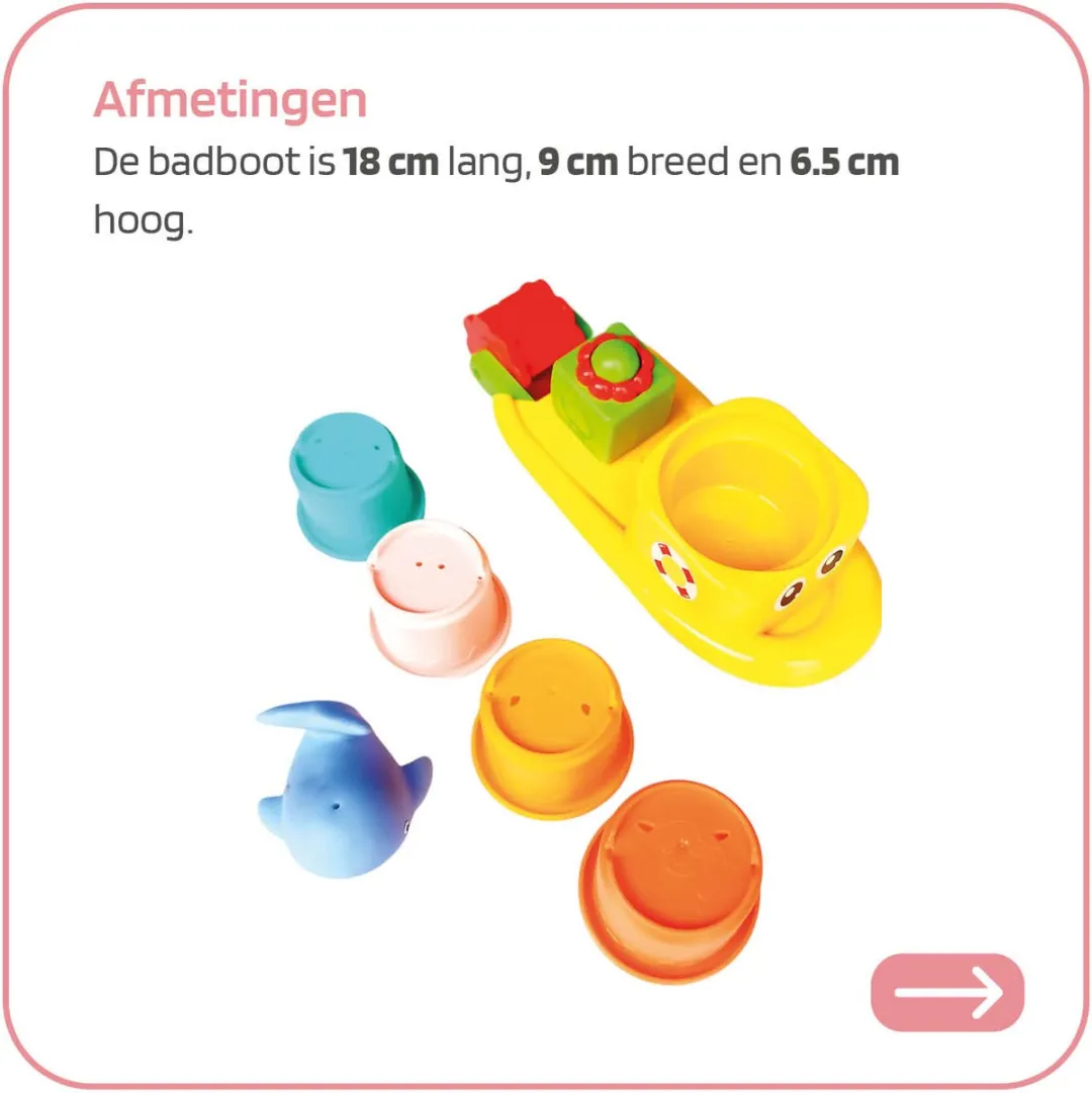 Jobber Toys Badspeelgoed Waterradboot + Letters - 2 Stuks