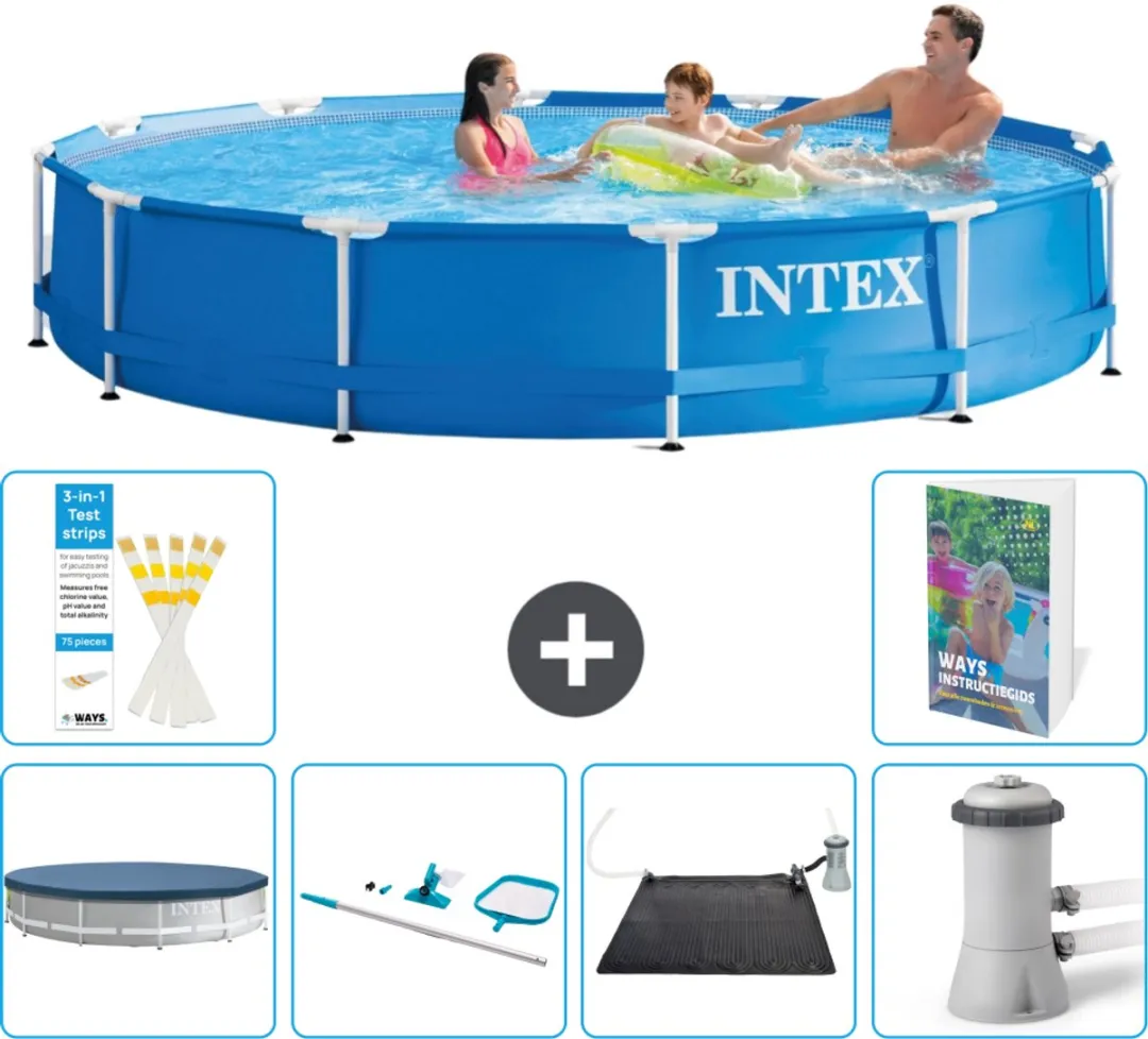 Intex 28210NP-Blauw Rond Frame Zwembad 366x76cm