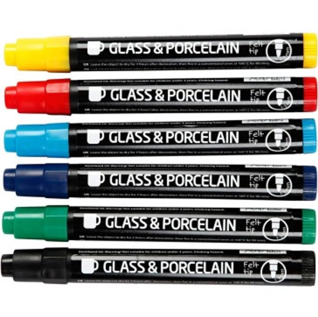 Creativ Company Glas- en Porseleinstiften - 6 Stuks Divers