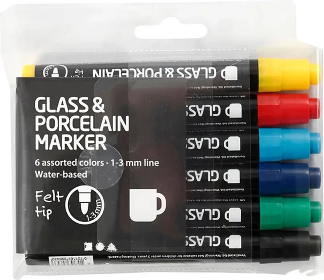 Creativ Company Glas- en Porseleinstiften - 6 Stuks Divers