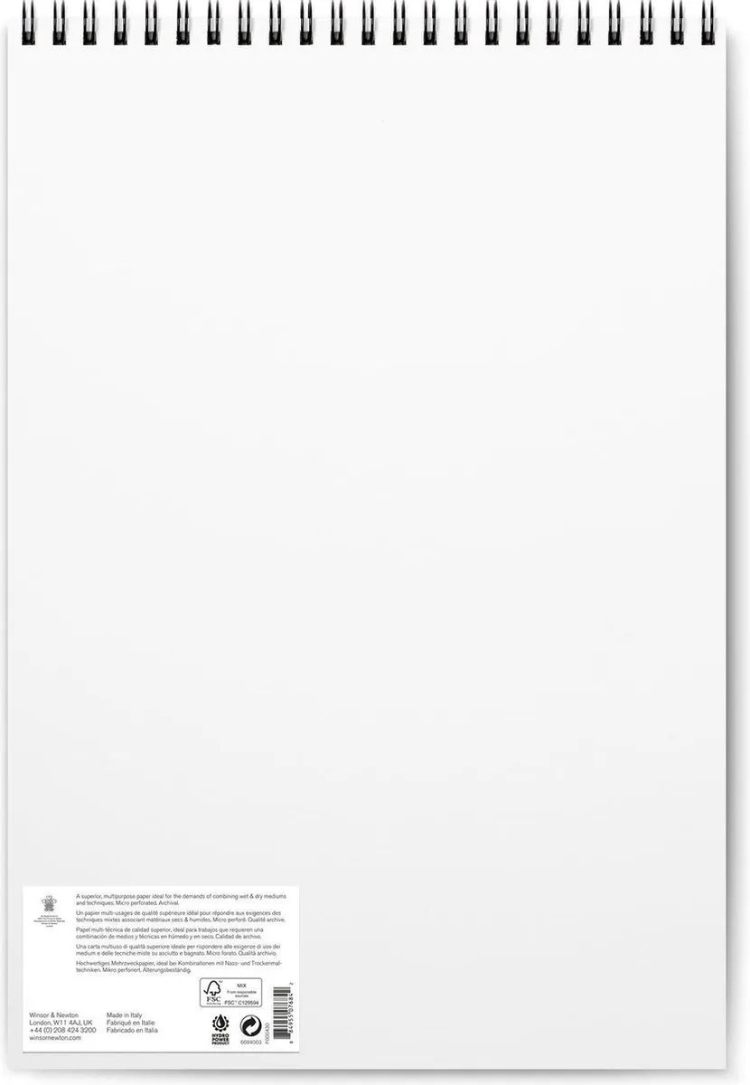 Winsor & Newton Mixed Media Blok A3 30 Vel - 250g/m² Wit