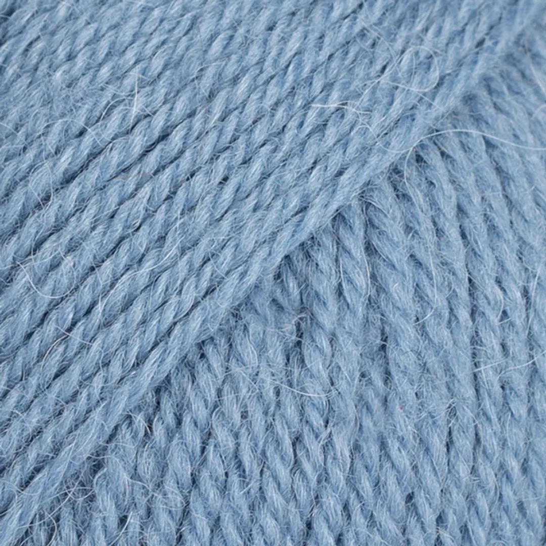 Drops Flora Uni Colour Wol Garen 13 Denimblauw
