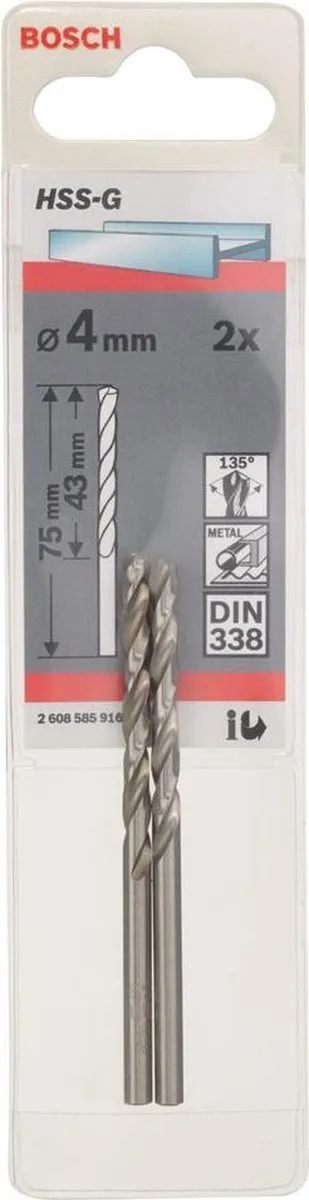 Bosch Metaalboren HSS-G 4mm - 4 Stuks - afbeelding 6 van 6