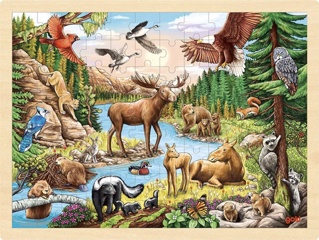 Goki Noord-Amerikaanse Wildernis Puzzel 96-delig Multicolor