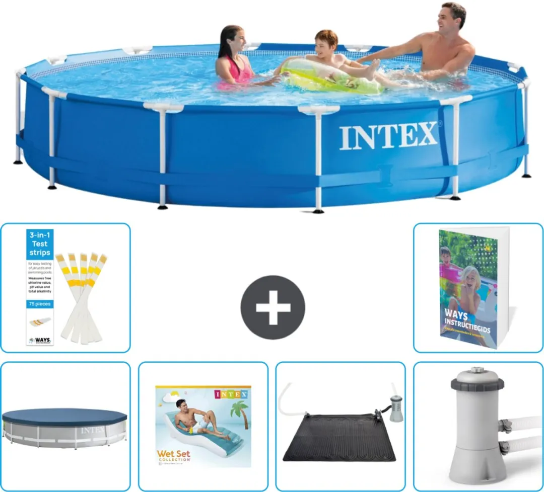 Intex 28210NP-Blauw Rond Frame Zwembad 366x76cm