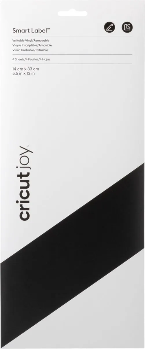 Cricut Joy Beschrijfbaar Smart Vinyl 14x33cm - Zwart - 4 Vellen