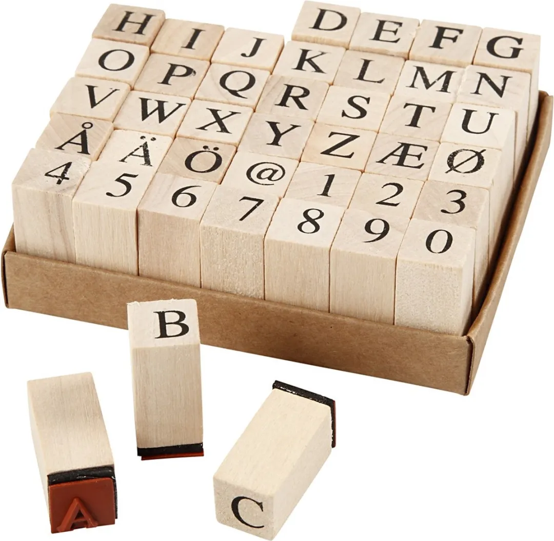 Creativ Company Houten Stempels Alfabet - 42 Stuks