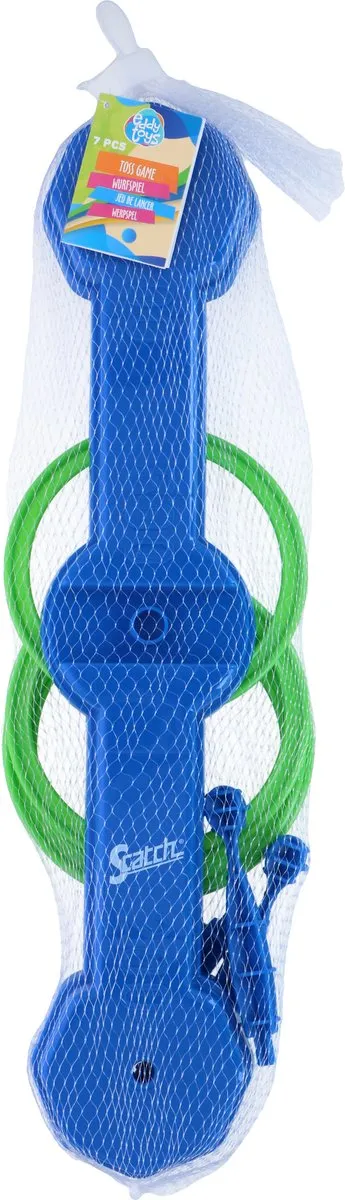 Eddy Toys Ringwerp Spel 7-delig - 5 Ringen & 2 Kruizen - Blauw/Zwart - afbeelding 5 van 5