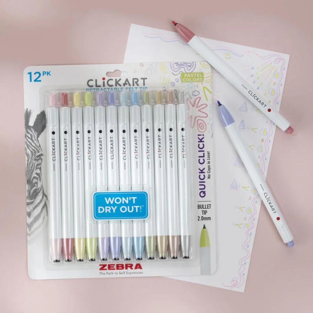 Zebra ClickArt Retractable Viltstift 0.6mm