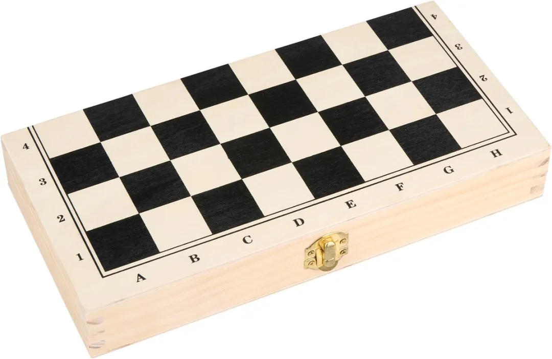 Eddy Toys Houten Schaak- en Dambord 65-delig - Opvouwbaar 2-in-1