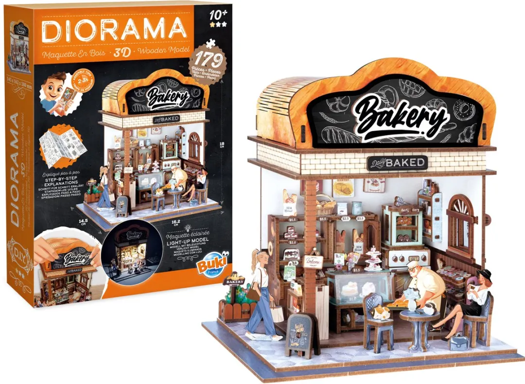 Buki France Diorama Miniatuurbakkerij - Houten onderdelen - 179-delig