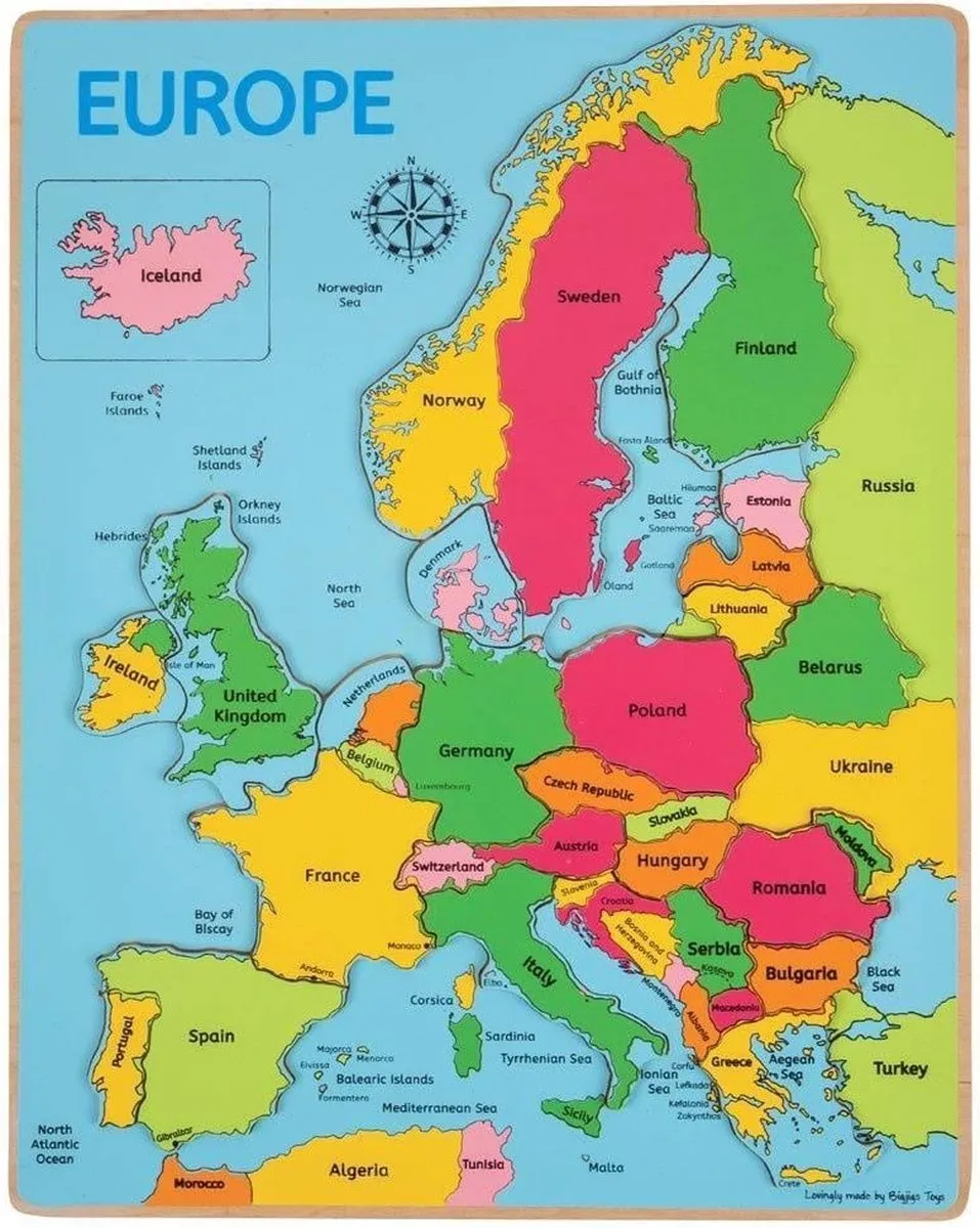 BIGJIGS Houten Puzzel Europa BJ048