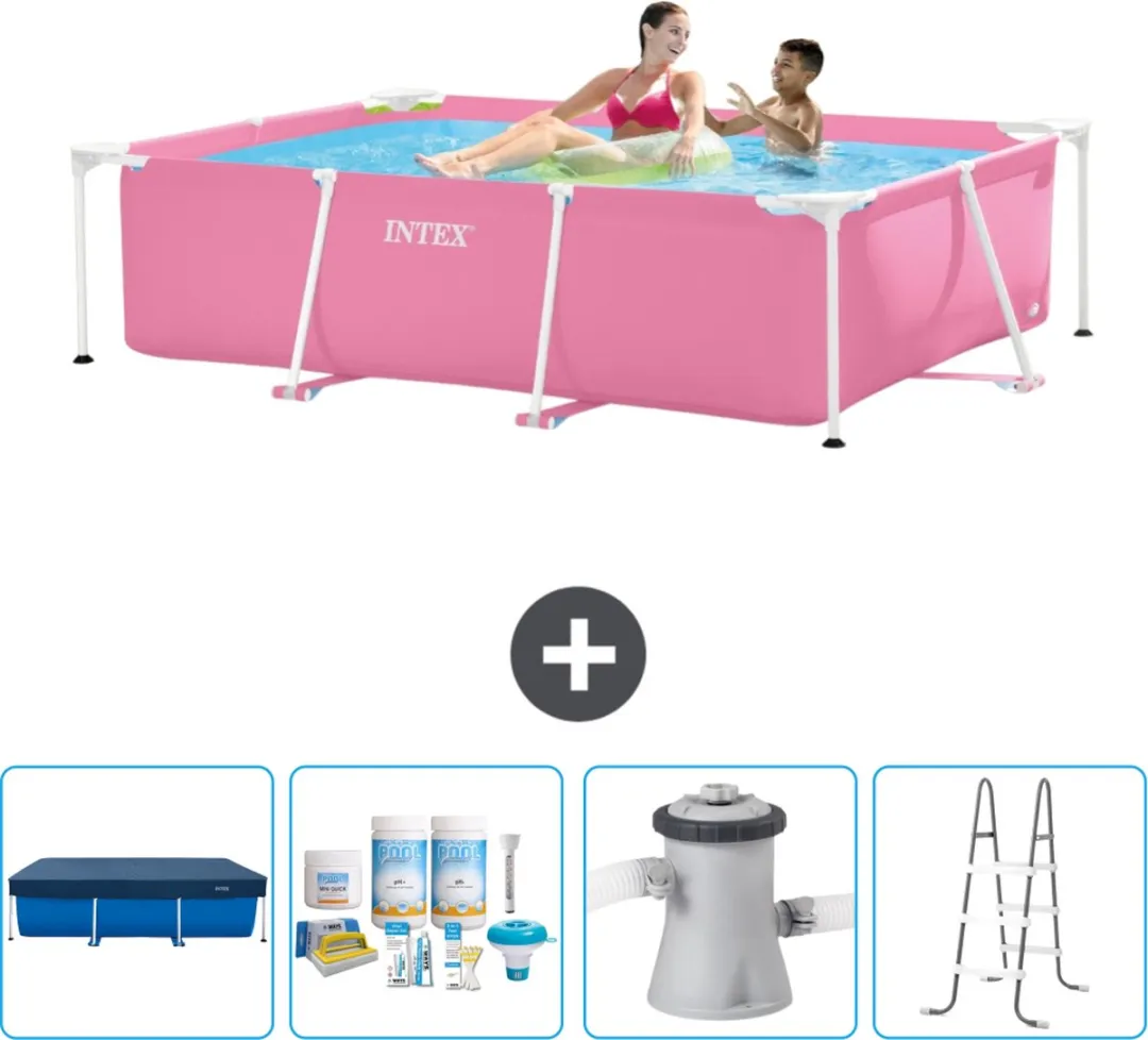 Intex Rechthoekig Frame Zwembad 220x150cm - Roze - 1662L