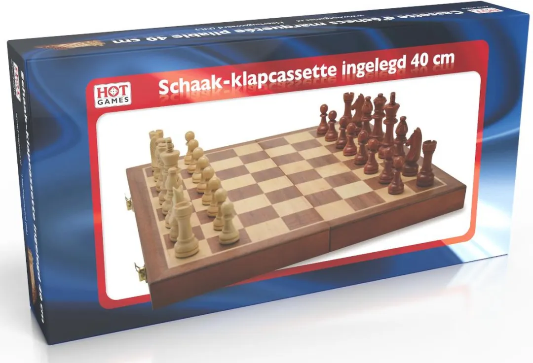 HOT Games Schaak-klapcassette 670018 - Verzwaarde stukken - 40cm