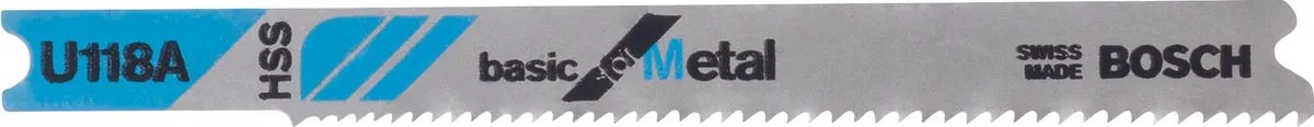Bosch Decoupeerzaagblad U 118 A Basic Metaal - 3 Stuks