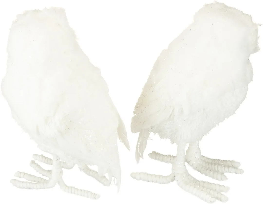 Kaemingk Sneeuwuil Decoratie - 2 Stuks - 15,5cm Wit - afbeelding 6 van 6