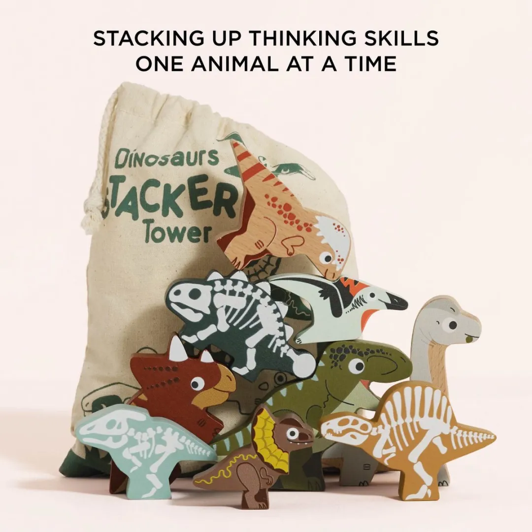 Le Toy Van Houten Dinosaurussen Stapelspel - 6 Stuks - Multicolor