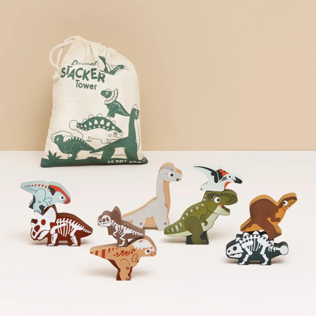 Le Toy Van Houten Dinosaurussen Stapelspel - 6 Stuks - Multicolor