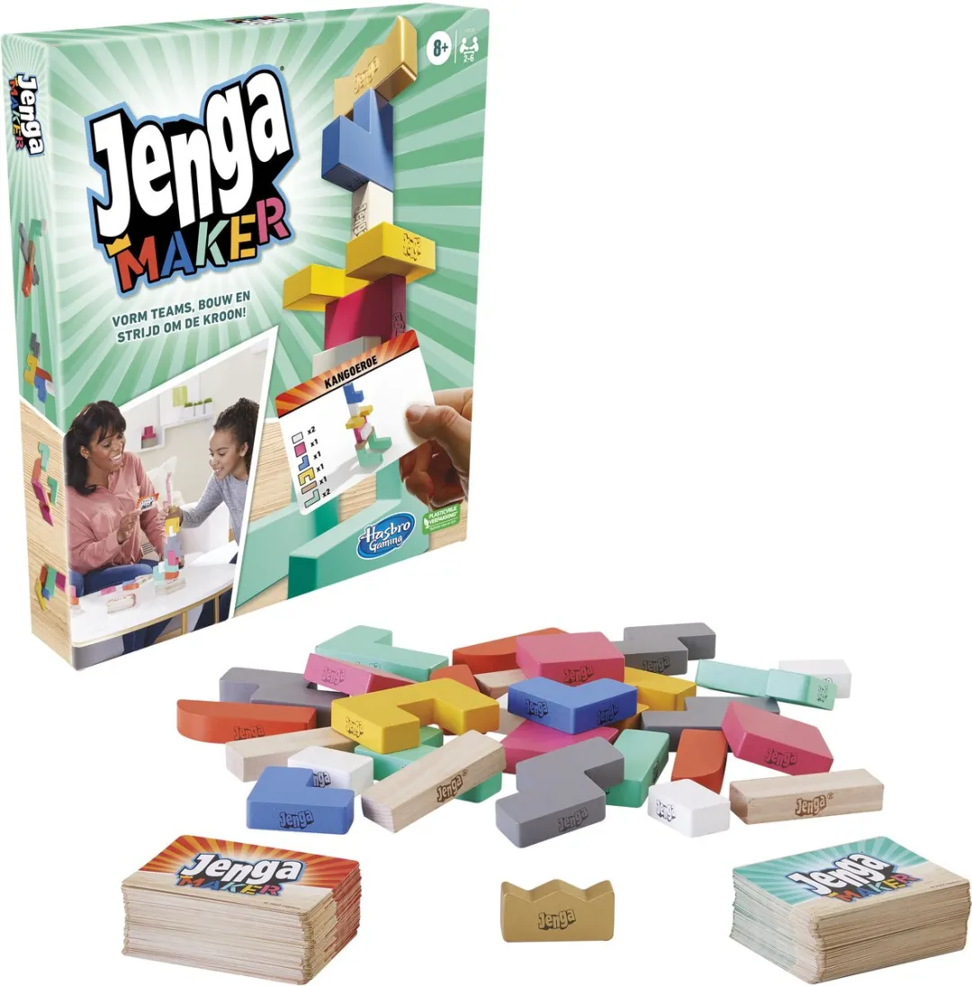 Hasbro Gaming Jenga Maker Bordspel - 28 Blokken - afbeelding 6 van 6