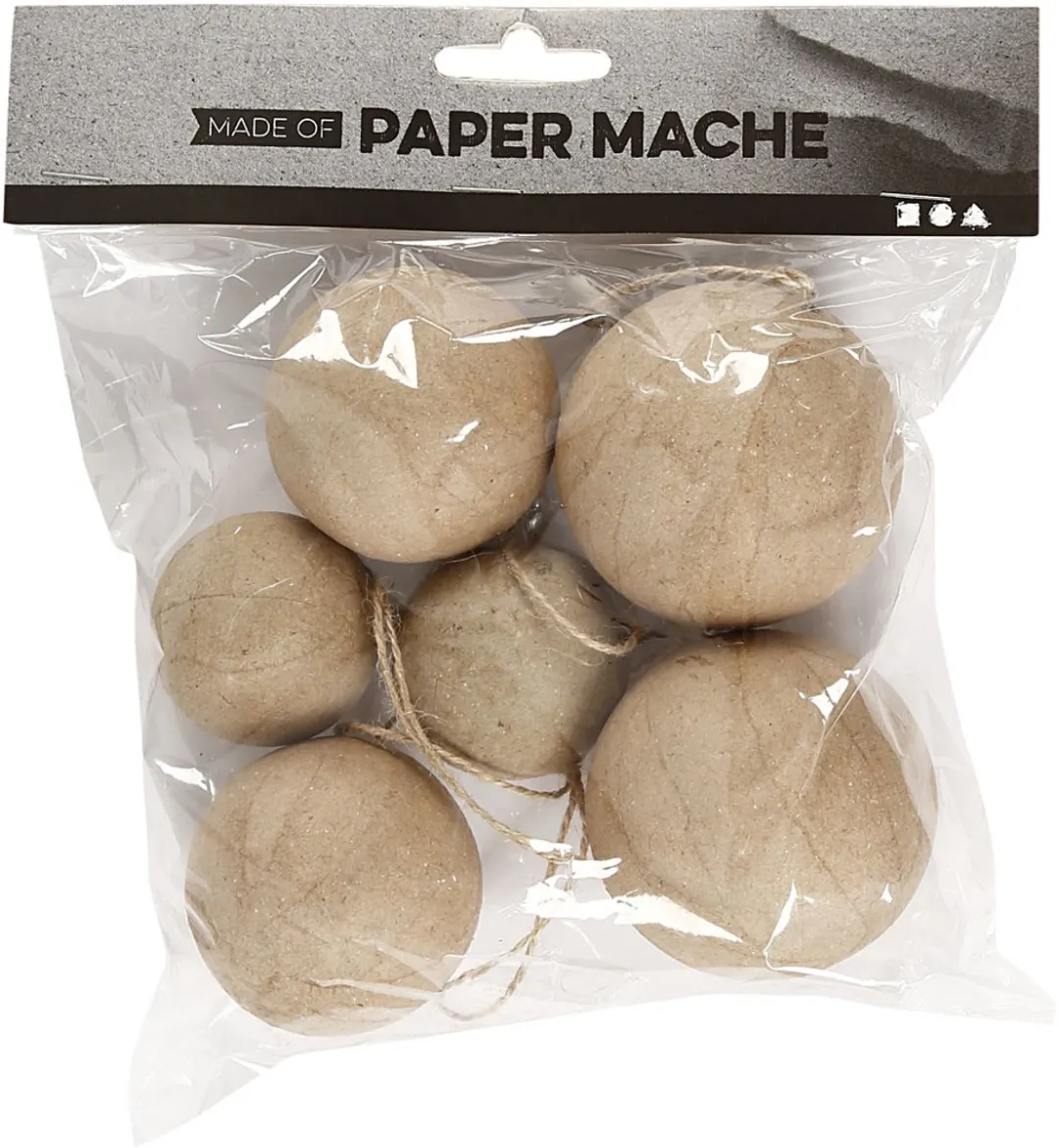 Creativ Company Papier Maché Kerstornamenten 6 Stuks