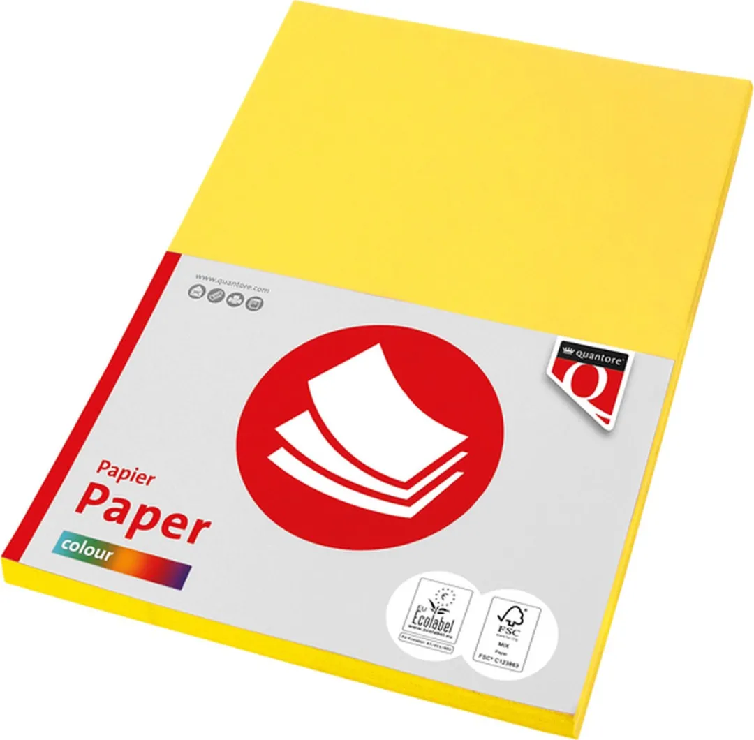 Quantore Kopieerpapier A4 120gr Geel 100 Vel