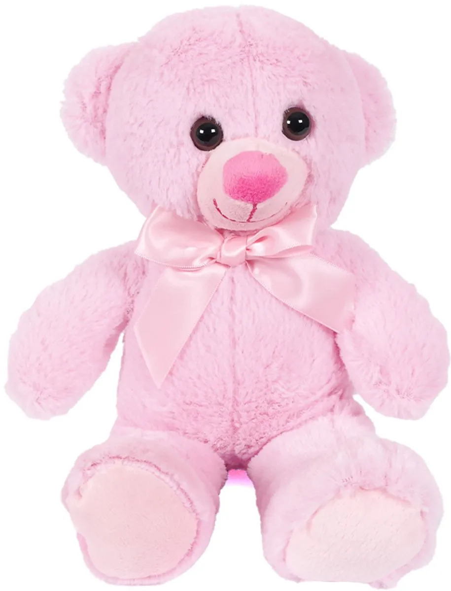 PIA Soft Toys Pluche Beer - Roze - 20 cm