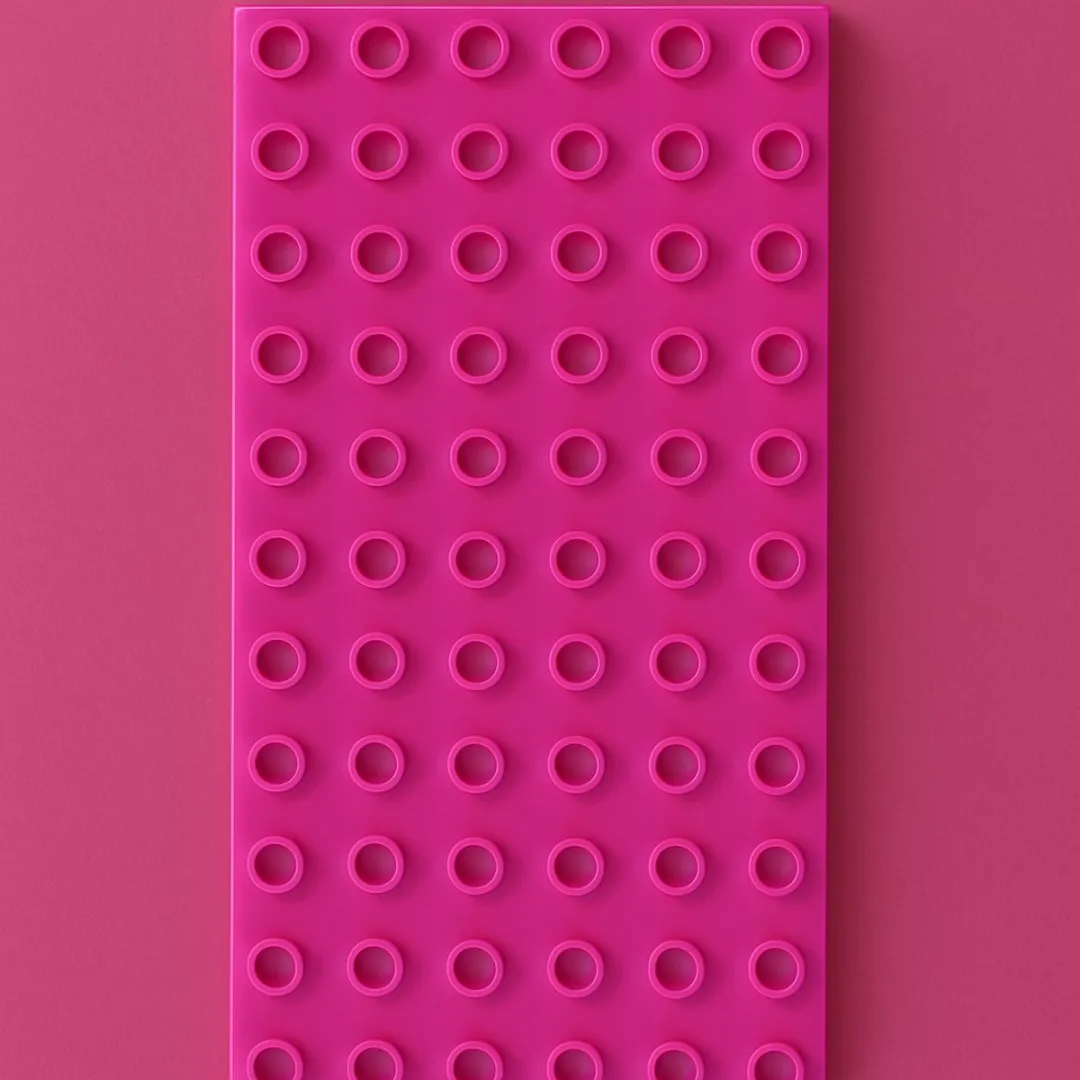 Brian's Toys Bouwplaat 6x12 Noppen Magenta