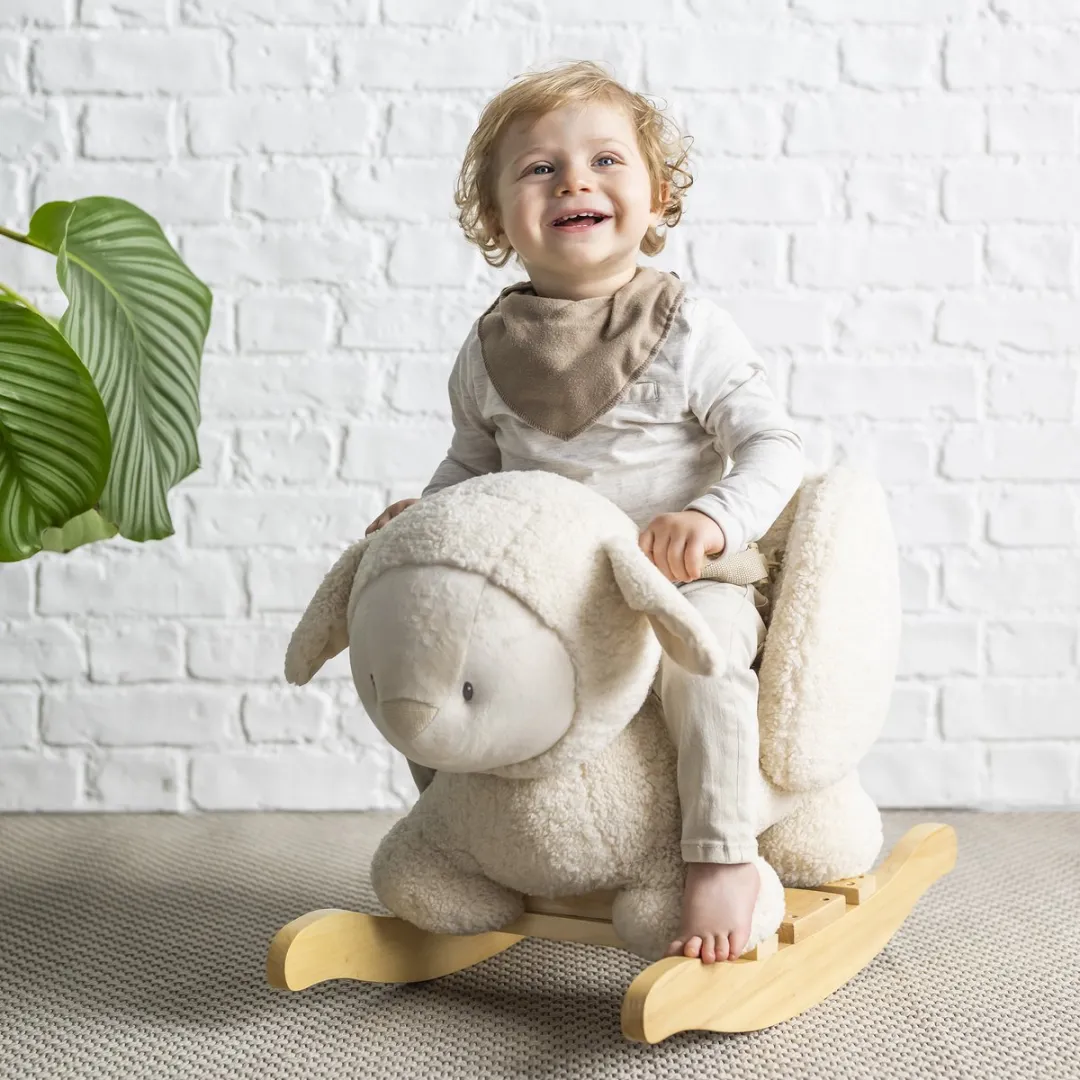 Nattou Schaap Teddy Hobbelpaard 59x45cm - Ecru