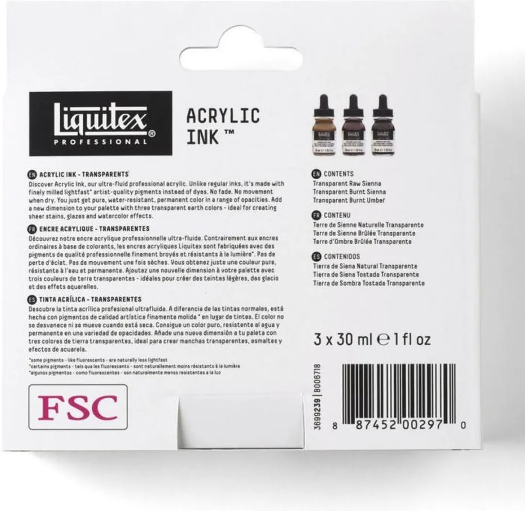 Liquitex Ink! 3-pack Transparant - 3x30ml