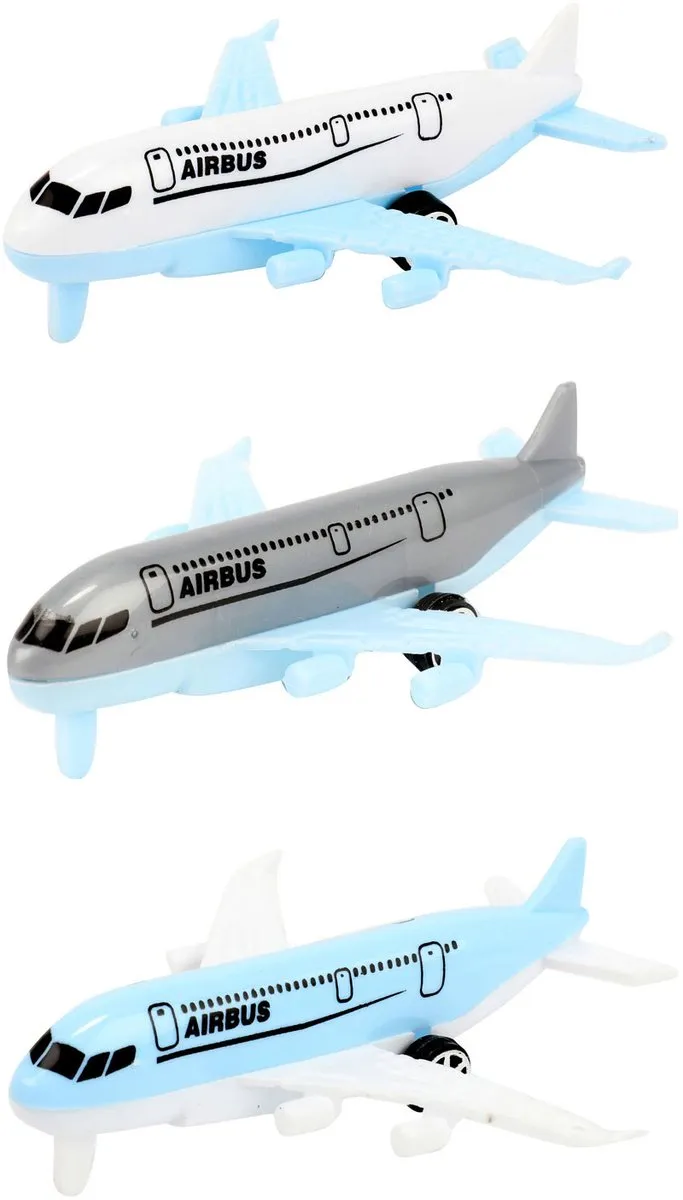 Toi-Toys Airbus Vliegtuigen 3 Stuks