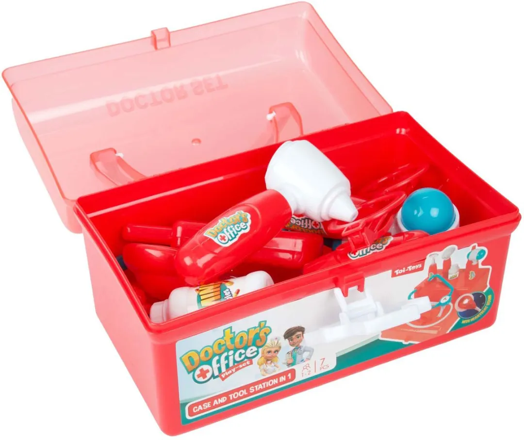 Toi-Toys Dokterskoffer - 7-delig Rood