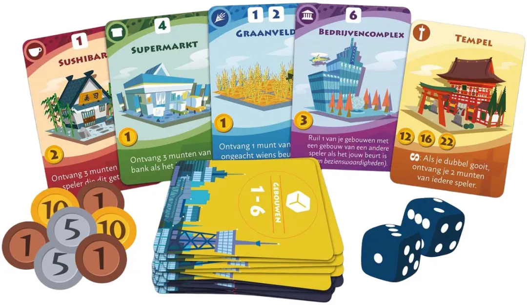 White Goblin Games Machi Koro 2 Polis! - Familiespel - 2-5 Spelers - 45 Min