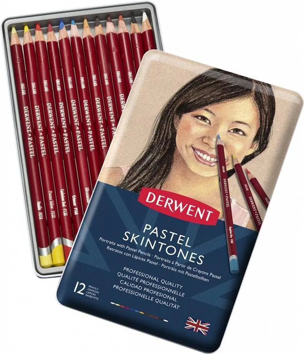Derwent Pastel Potloden Skintones - 12 Stuks