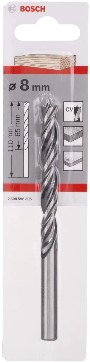Bosch Houtspiraalboren Standard 8mm - 75mm - 117mm - 8 Stuks