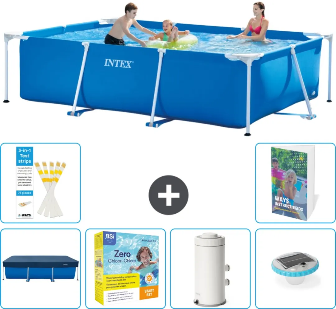 Intex Rechthoekig Frame Zwembad 300x200x75cm - Blauw - 7-delig - afbeelding 2 van 6
