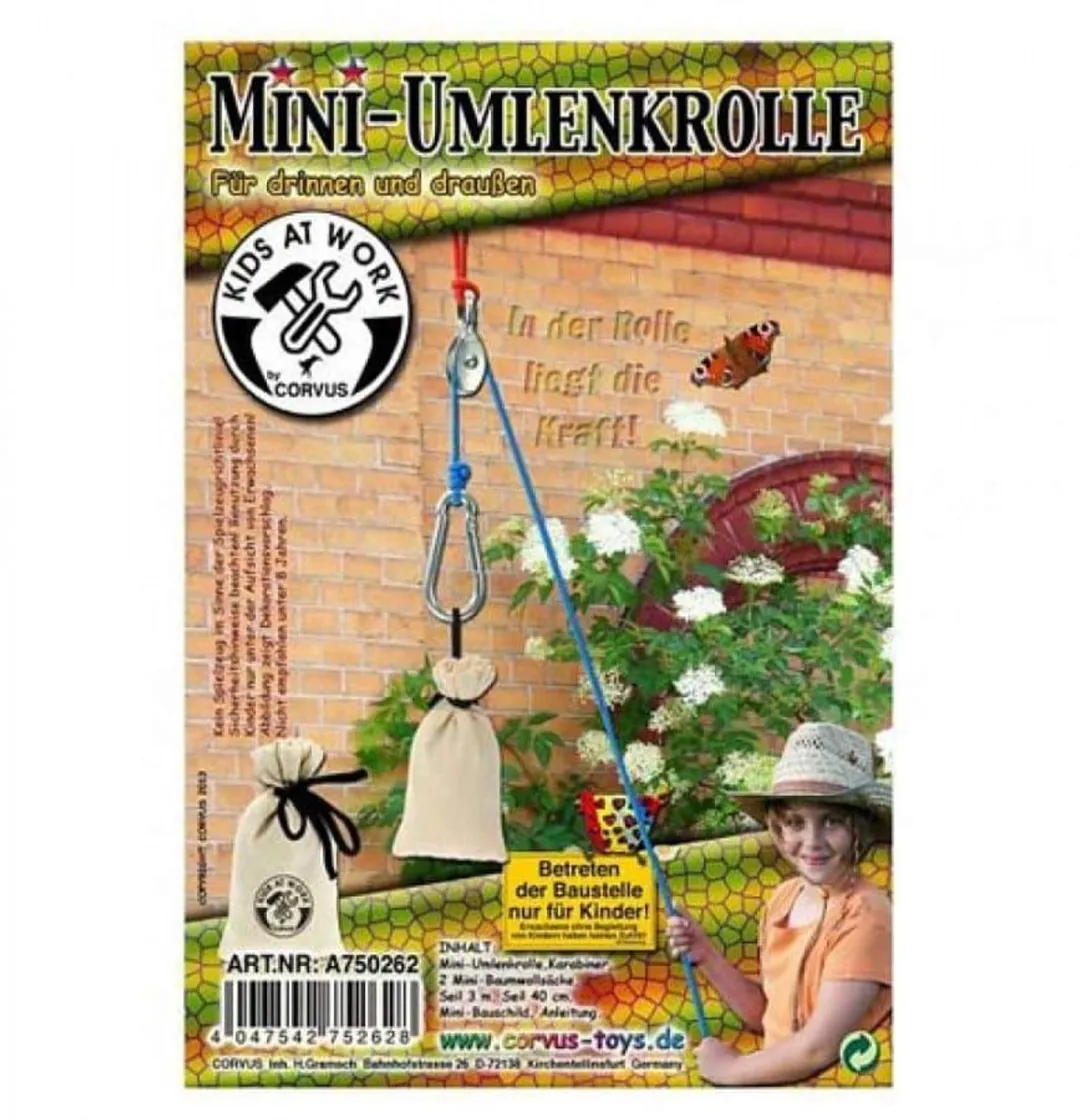 Kids at work Mini Katrol Set Blauw/Rood/Wit/Zilver/Zwart