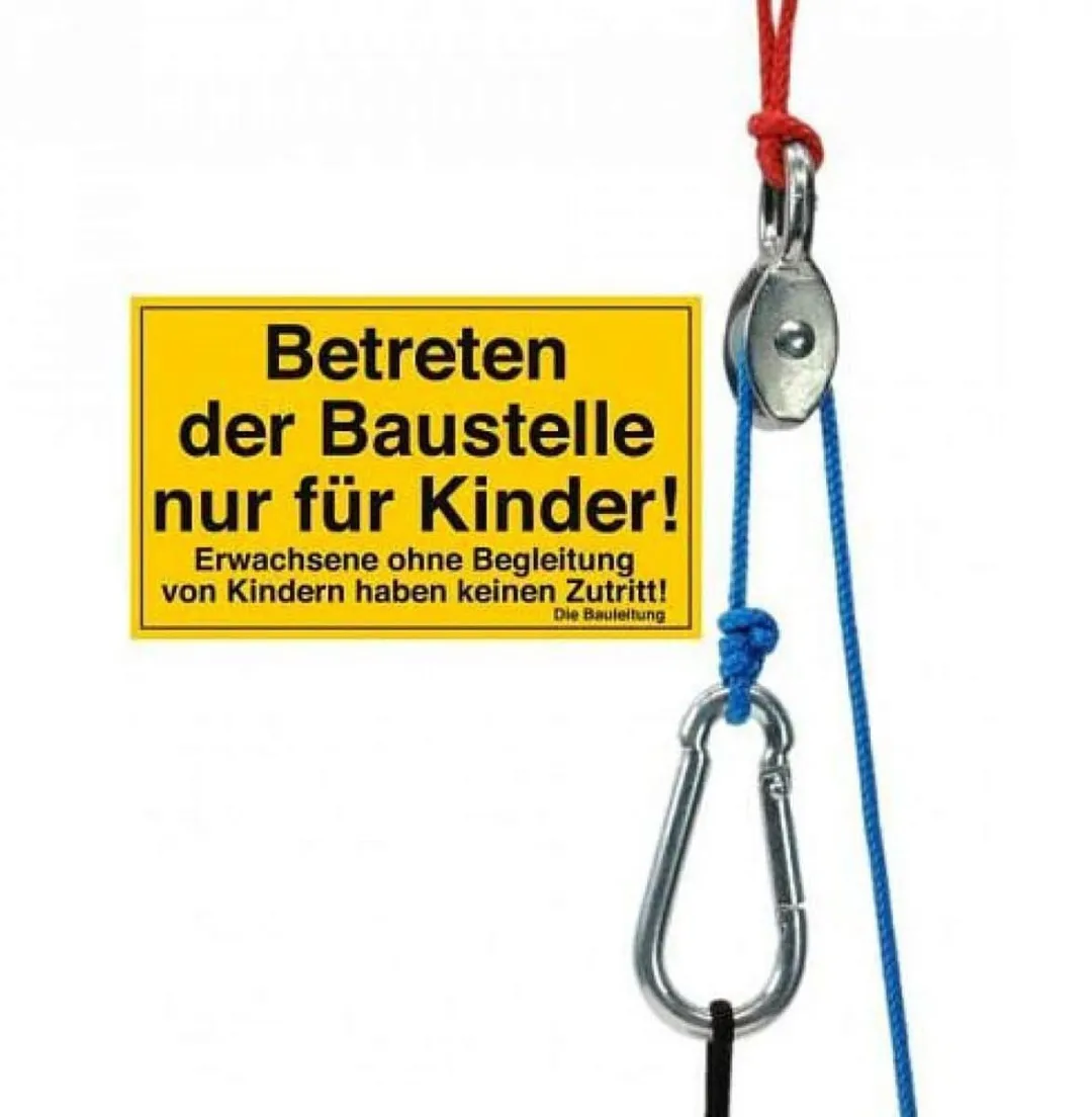 Kids at work Mini Katrol Set Blauw/Rood/Wit/Zilver/Zwart