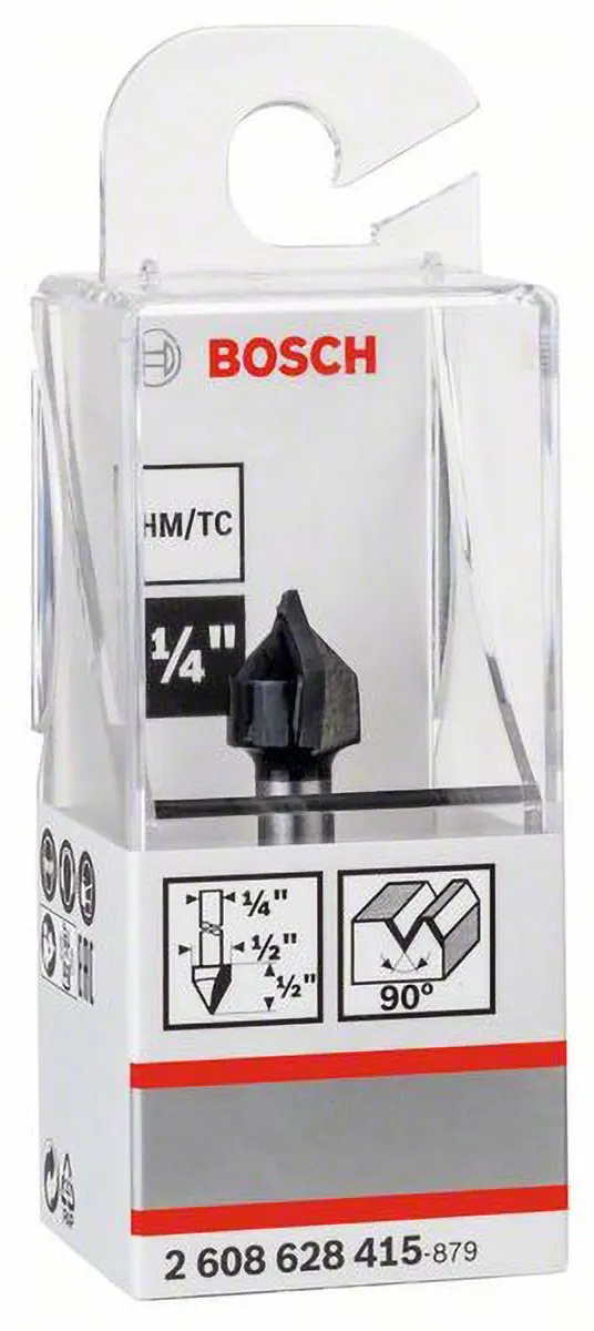 Bosch V-groeffrees 1/4" 12,7mm L12,7mm G45mm 90°