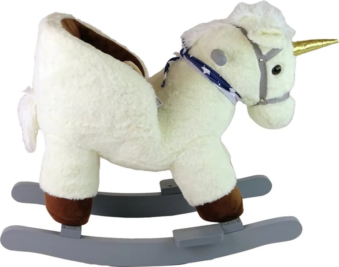 Lean Toys Hobbelpaard Wipstoel Eenhoorn 15633 - Wit