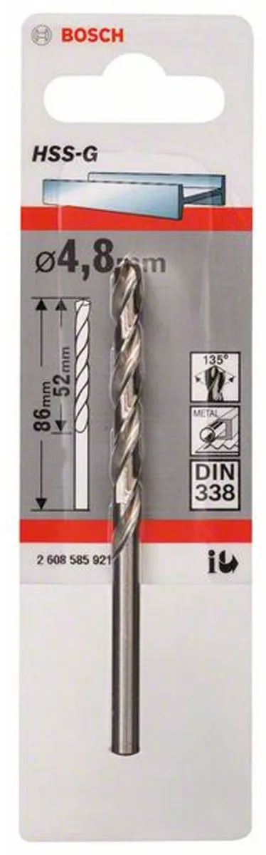 Bosch Metaalboren HSS-G 4,8mm