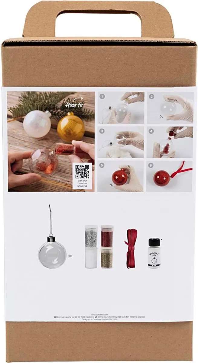 Creativ Company Kerstballen Glitter - 8 Stuks