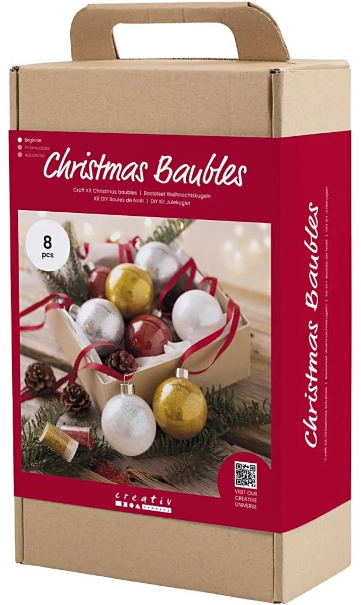 Creativ Company Kerstballen Glitter - 8 Stuks