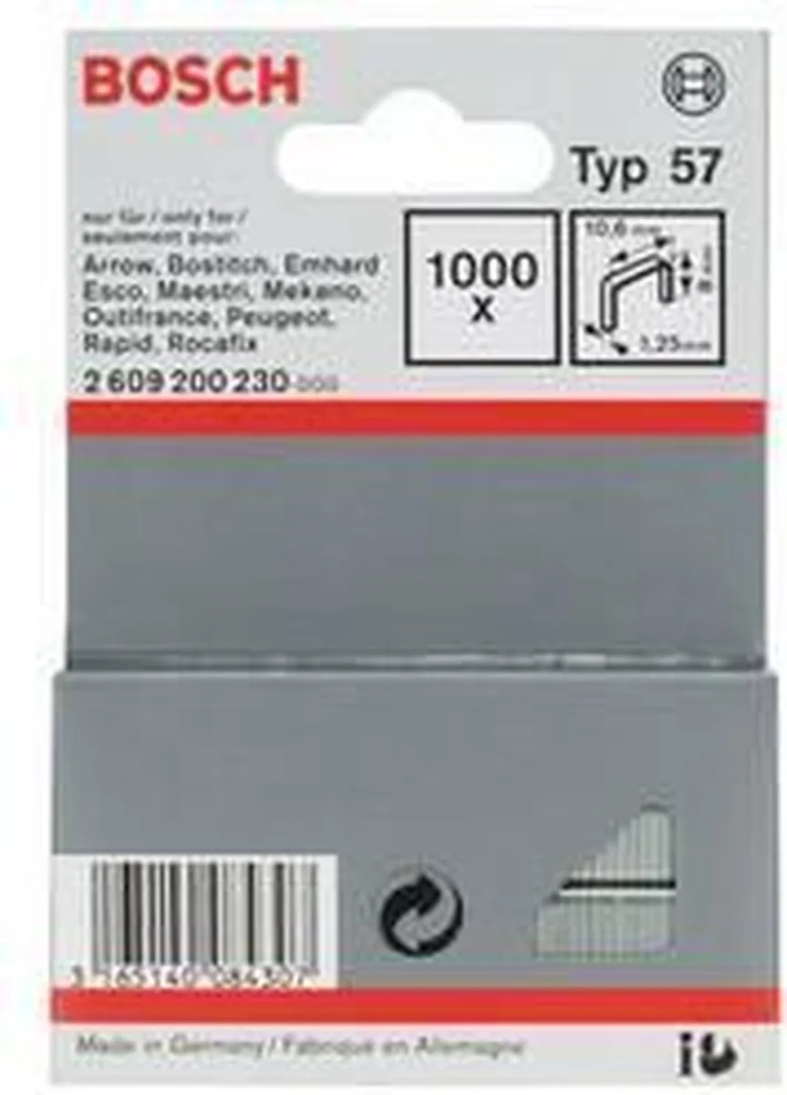 Bosch Professional Niet-met-platte-draad 8mm Type 57 - 1000 Stuks