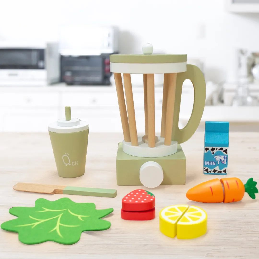Teamson Kids Houten Speelkeuken Blender - 13 Stuks - Groen