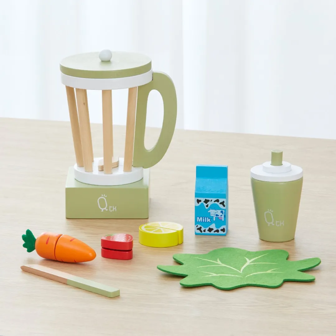 Teamson Kids Houten Speelkeuken Blender - 13 Stuks - Groen