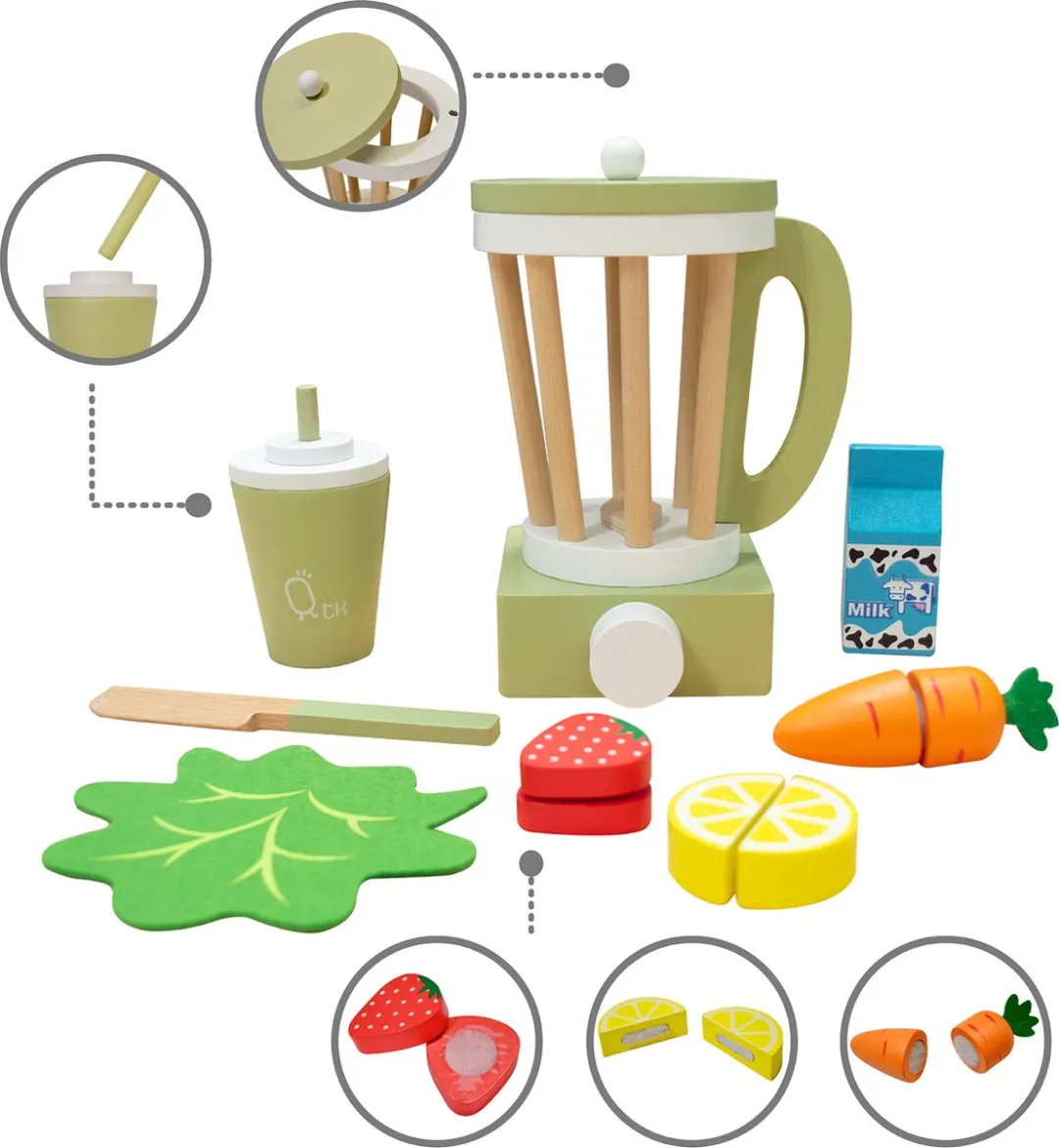 Teamson Kids Houten Speelkeuken Blender - 13 Stuks - Groen - afbeelding 6 van 6