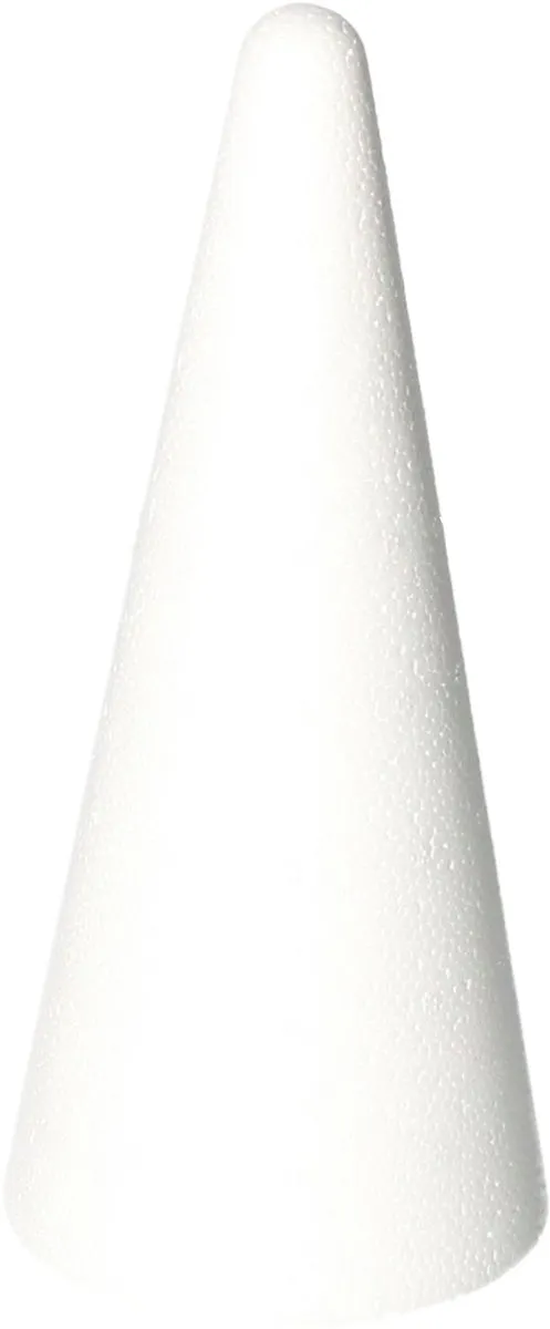 Rayher Piepschuim Kegels 15 Stuks - Wit - H20 cm