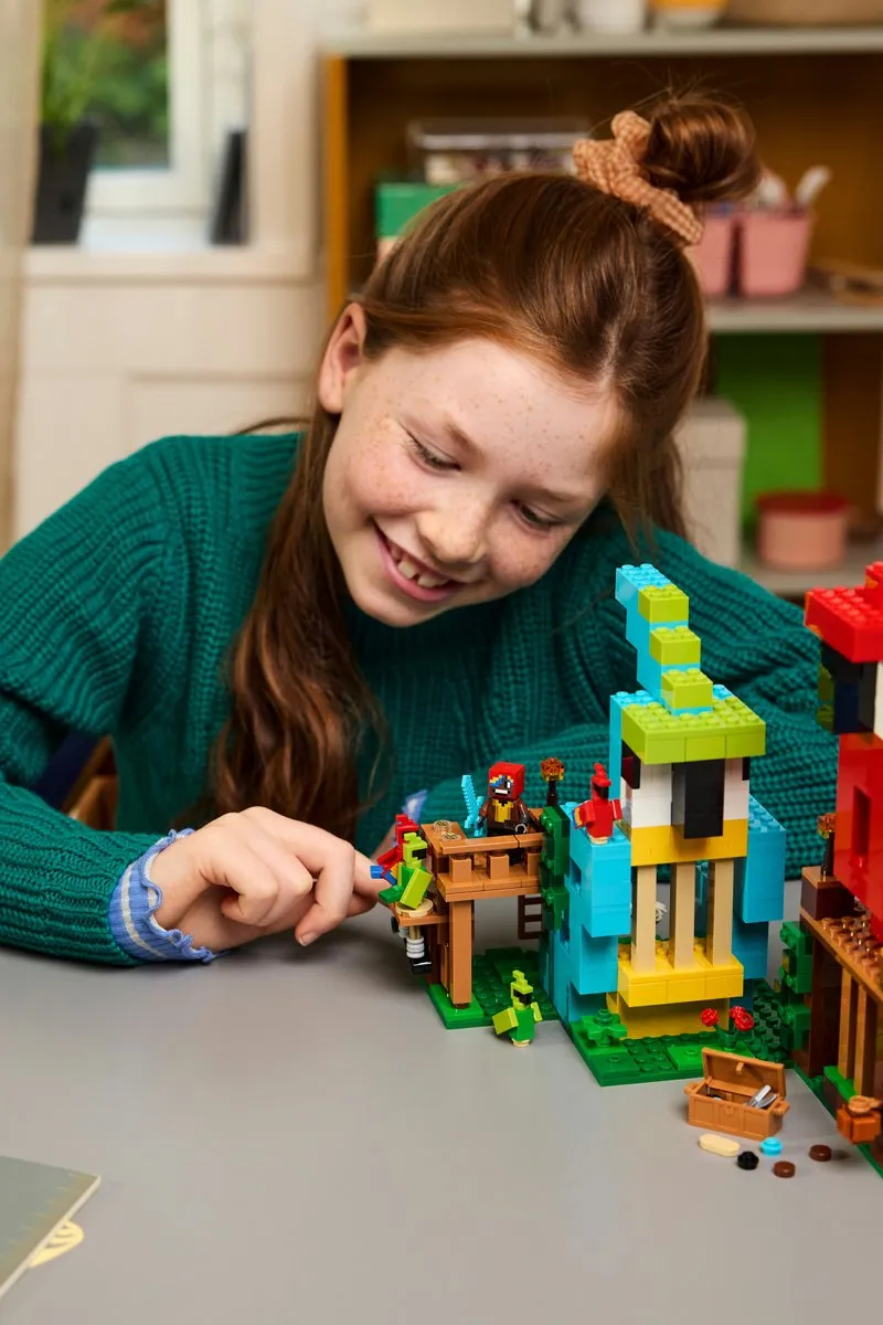 LEGO Minecraft De Papegaaienhuizen Bouwset 21282 - 535 Stukken