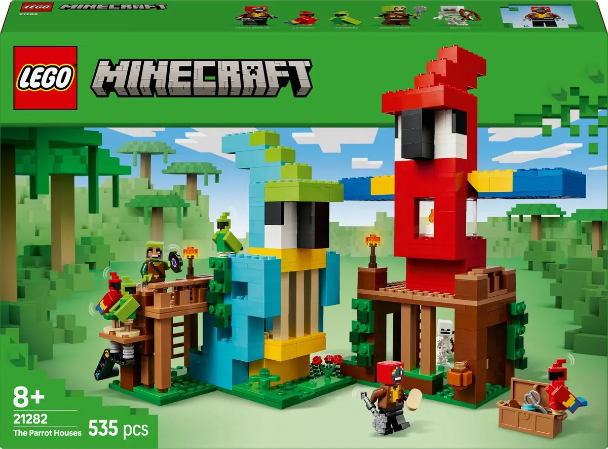 LEGO Minecraft De Papegaaienhuizen Bouwset 21282